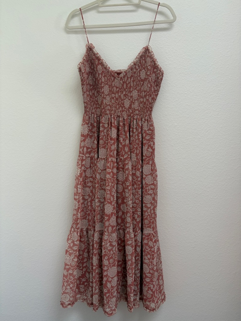 Wilfred Rose-Tone Floral Smocked Maxi Dress